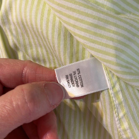 Banana Republic green striped button down shirt size 8 - Picture 6 of 6